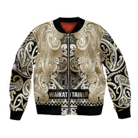 Aotearoa Iwi Waikato Tainui Bomber Jacket Maori Wharenui House Tribal Pattern
