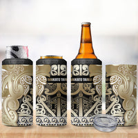Aotearoa Iwi Waikato Tainui 4 in 1 Can Cooler Tumbler Maori Wharenui House Tribal Pattern