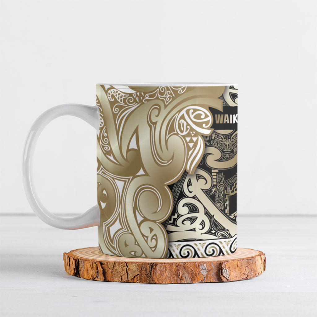 Aotearoa Iwi Waikato Tainui Ceramic Mug Maori Wharenui House Tribal Pattern