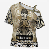 Aotearoa Iwi Waikato Tainui Cross Shoulder Shirt Maori Wharenui House Tribal Pattern