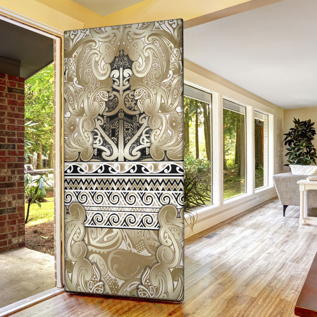 Aotearoa Iwi Waikato Tainui Door Cover Maori Wharenui House Tribal Pattern