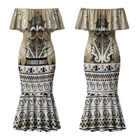 Aotearoa Iwi Waikato Tainui Family Matching Mermaid Dress and Hawaiian Shirt Maori Wharenui House Tribal Pattern