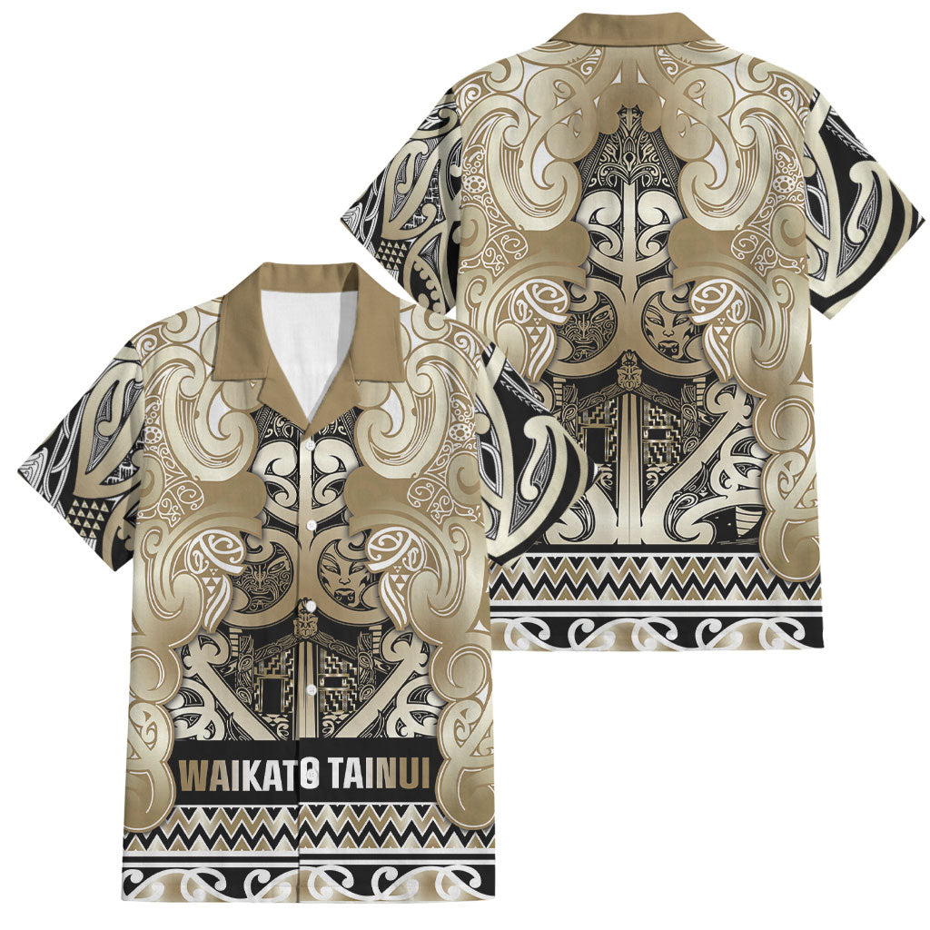 Aotearoa Iwi Waikato Tainui Family Matching Mermaid Dress and Hawaiian Shirt Maori Wharenui House Tribal Pattern