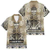 Aotearoa Iwi Waikato Tainui Family Matching Mermaid Dress and Hawaiian Shirt Maori Wharenui House Tribal Pattern