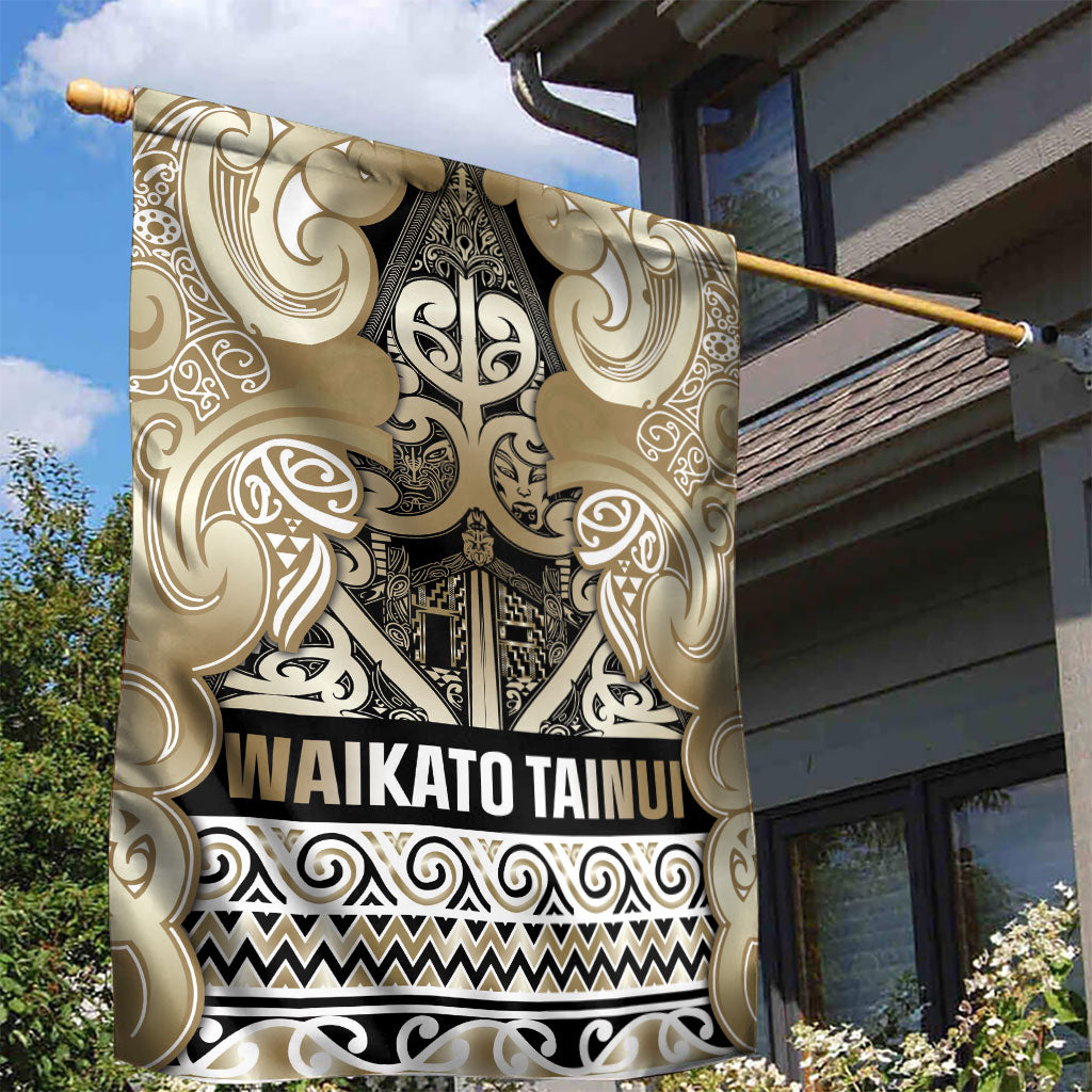 Aotearoa Iwi Waikato Tainui Garden Flag Maori Wharenui House Tribal Pattern