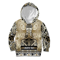 Aotearoa Iwi Waikato Tainui Kid Hoodie Maori Wharenui House Tribal Pattern
