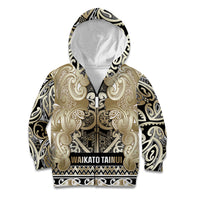 Aotearoa Iwi Waikato Tainui Kid Hoodie Maori Wharenui House Tribal Pattern