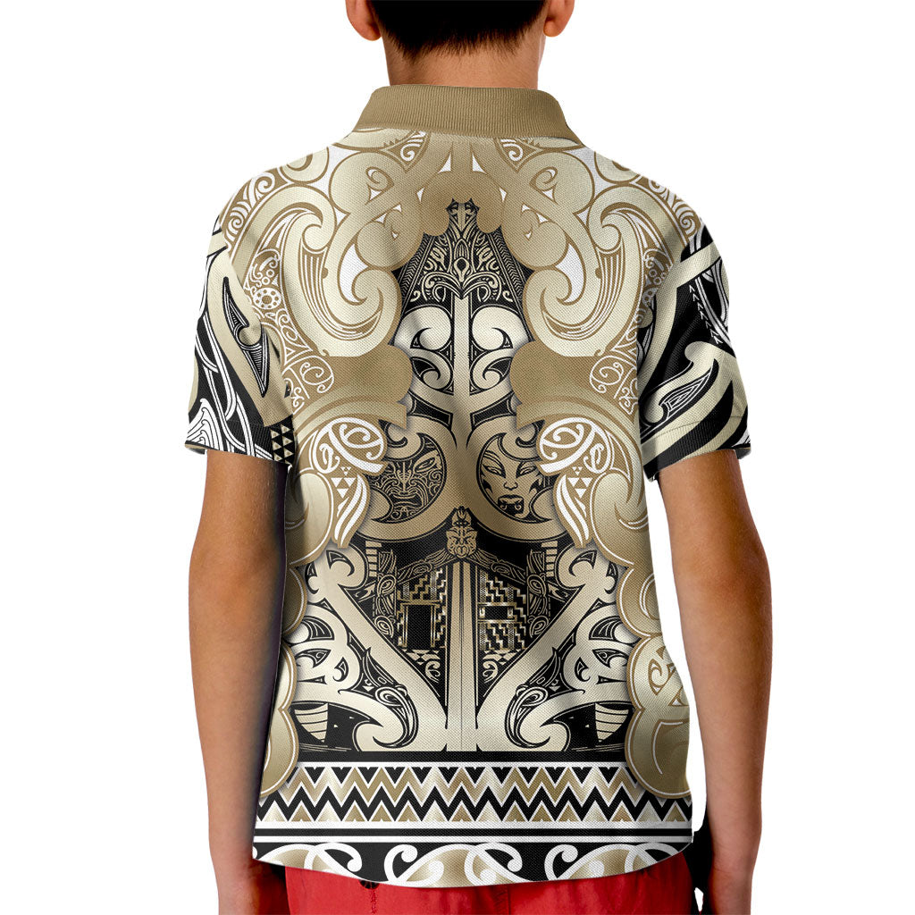 Aotearoa Iwi Waikato Tainui Kid Polo Shirt Maori Wharenui House Tribal Pattern
