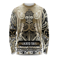 Aotearoa Iwi Waikato Tainui Long Sleeve Shirt Maori Wharenui House Tribal Pattern