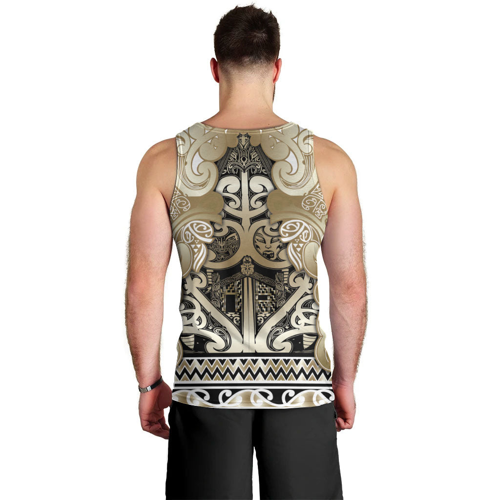 Aotearoa Iwi Waikato Tainui Men Tank Top Maori Wharenui House Tribal Pattern