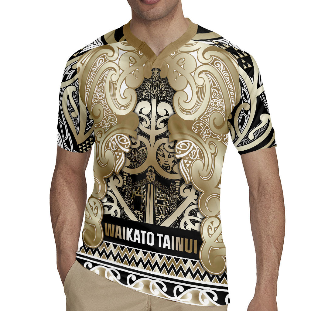 Aotearoa Iwi Waikato Tainui Rugby Jersey Maori Wharenui House Tribal Pattern