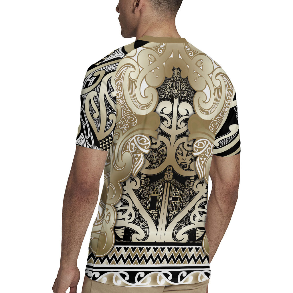 Aotearoa Iwi Waikato Tainui Rugby Jersey Maori Wharenui House Tribal Pattern