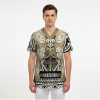 Aotearoa Iwi Waikato Tainui Scrub Top Maori Wharenui House Tribal Pattern