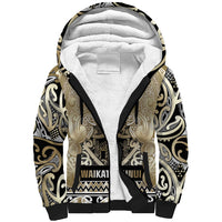 Aotearoa Iwi Waikato Tainui Sherpa Hoodie Maori Wharenui House Tribal Pattern