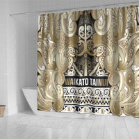Aotearoa Iwi Waikato Tainui Shower Curtain Maori Wharenui House Tribal Pattern