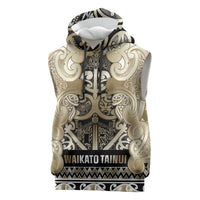Aotearoa Iwi Waikato Tainui Sleeveless Hoodie Maori Wharenui House Tribal Pattern