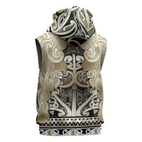 Aotearoa Iwi Waikato Tainui Sleeveless Hoodie Maori Wharenui House Tribal Pattern