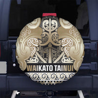 Aotearoa Iwi Waikato Tainui Spare Tire Cover Maori Wharenui House Tribal Pattern