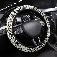 Aotearoa Iwi Waikato Tainui Steering Wheel Cover Maori Wharenui House Tribal Pattern