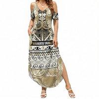 Aotearoa Iwi Waikato Tainui Summer Maxi Dress Maori Wharenui House Tribal Pattern