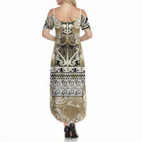 Aotearoa Iwi Waikato Tainui Summer Maxi Dress Maori Wharenui House Tribal Pattern