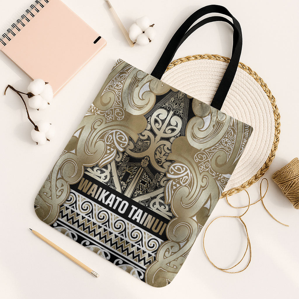 Aotearoa Iwi Waikato Tainui Tote Bag Maori Wharenui House Tribal Pattern