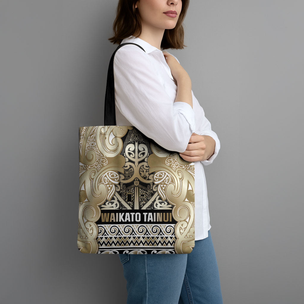 Aotearoa Iwi Waikato Tainui Tote Bag Maori Wharenui House Tribal Pattern