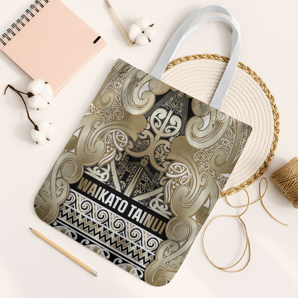 Aotearoa Iwi Waikato Tainui Tote Bag Maori Wharenui House Tribal Pattern