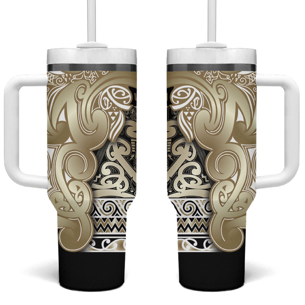 Aotearoa Iwi Waikato Tainui Tumbler With Handle Maori Wharenui House Tribal Pattern