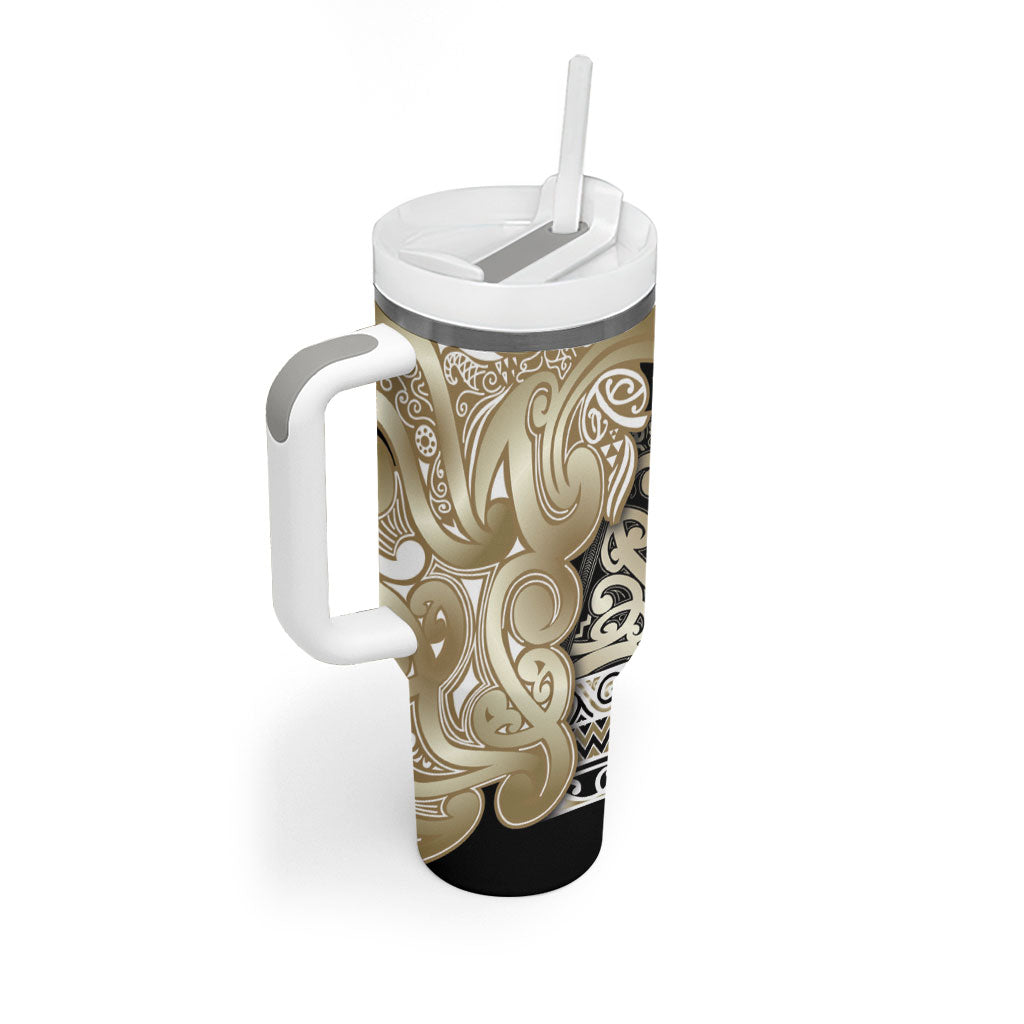 Aotearoa Iwi Waikato Tainui Tumbler With Handle Maori Wharenui House Tribal Pattern