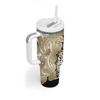 Aotearoa Iwi Waikato Tainui Tumbler With Handle Maori Wharenui House Tribal Pattern