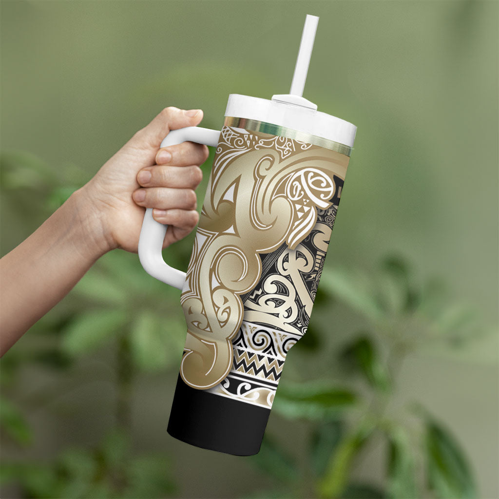 Aotearoa Iwi Waikato Tainui Tumbler With Handle Maori Wharenui House Tribal Pattern