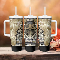 Aotearoa Iwi Waikato Tainui Tumbler With Handle Maori Wharenui House Tribal Pattern