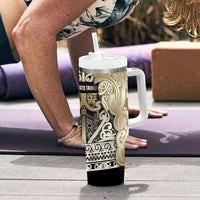 Aotearoa Iwi Waikato Tainui Tumbler With Handle Maori Wharenui House Tribal Pattern