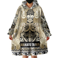 Aotearoa Iwi Waikato Tainui Wearable Blanket Hoodie Maori Wharenui House Tribal Pattern