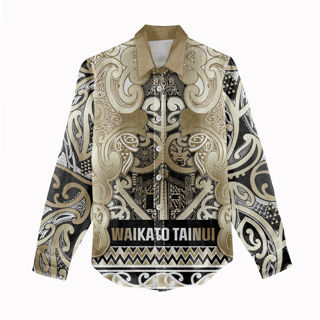 Aotearoa Iwi Waikato Tainui Women Casual Shirt Maori Wharenui House Tribal Pattern