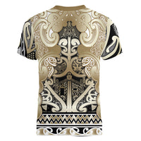 Aotearoa Iwi Waikato Tainui Women V-Neck T-Shirt Maori Wharenui House Tribal Pattern
