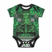 Aotearoa Iwi Ngati Maniapoto Baby Onesie Maori Wharenui House Tribal Pattern