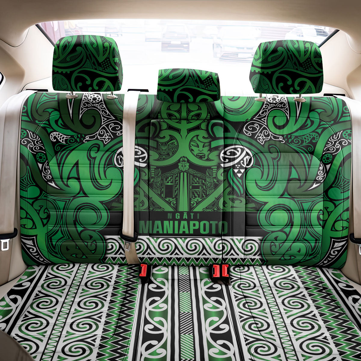 Aotearoa Iwi Ngati Maniapoto Back Car Seat Cover Maori Wharenui House Tribal Pattern