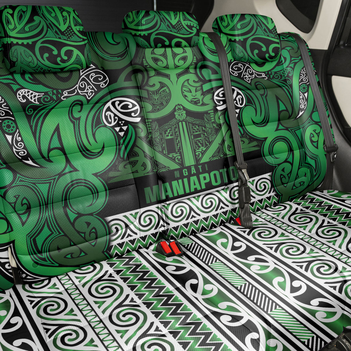 Aotearoa Iwi Ngati Maniapoto Back Car Seat Cover Maori Wharenui House Tribal Pattern
