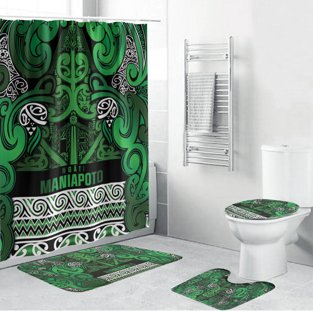 Aotearoa Iwi Ngati Maniapoto Bathroom Set Maori Wharenui House Tribal Pattern