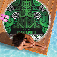 Aotearoa Iwi Ngati Maniapoto Beach Blanket Maori Wharenui House Tribal Pattern