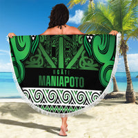 Aotearoa Iwi Ngati Maniapoto Beach Blanket Maori Wharenui House Tribal Pattern