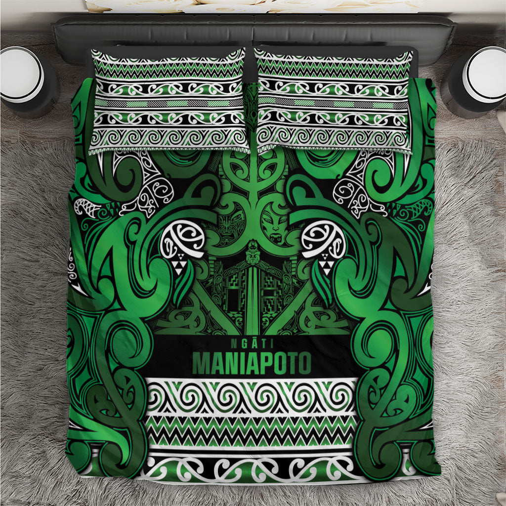 Aotearoa Iwi Ngati Maniapoto Bedding Set Maori Wharenui House Tribal Pattern