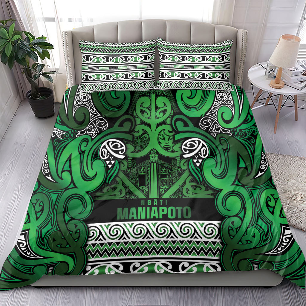 Aotearoa Iwi Ngati Maniapoto Bedding Set Maori Wharenui House Tribal Pattern