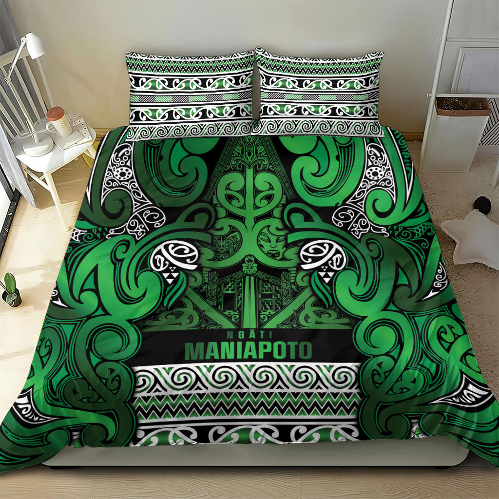 Aotearoa Iwi Ngati Maniapoto Bedding Set Maori Wharenui House Tribal Pattern