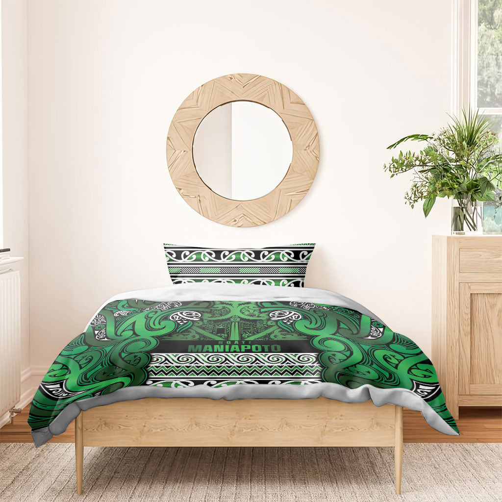 Aotearoa Iwi Ngati Maniapoto Bedding Set Maori Wharenui House Tribal Pattern