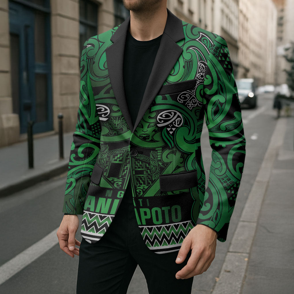 Aotearoa Iwi Ngati Maniapoto Blazer Maori Wharenui House Tribal Pattern