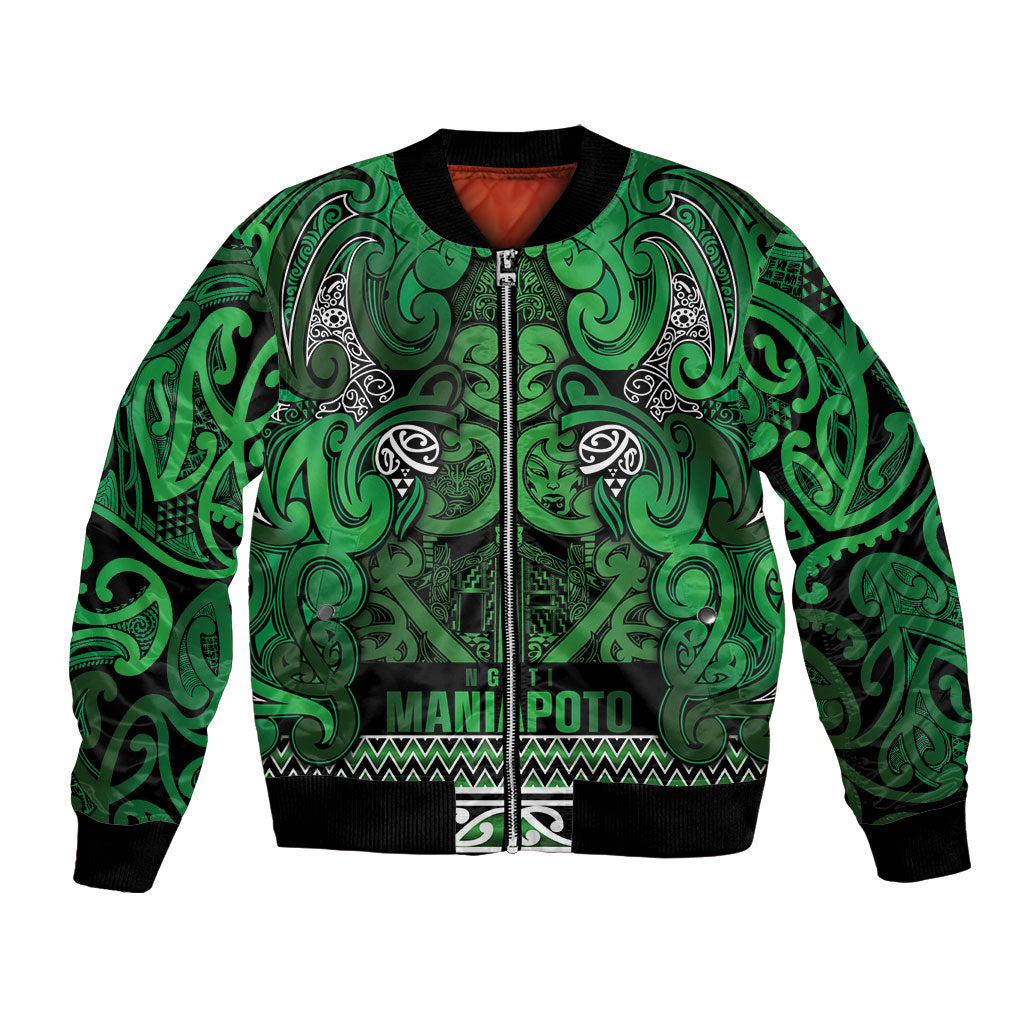 Aotearoa Iwi Ngati Maniapoto Bomber Jacket Maori Wharenui House Tribal Pattern LT9 Unisex Dark green - Polynesian Pride