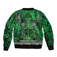 Aotearoa Iwi Ngati Maniapoto Bomber Jacket Maori Wharenui House Tribal Pattern